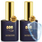 YTD Likomey Gel Nail Polish Base and Top Coat Set,2 Pcs 15ml Shine Gloss Nail Gel No Wipe Top Coat and Base Coat Kit